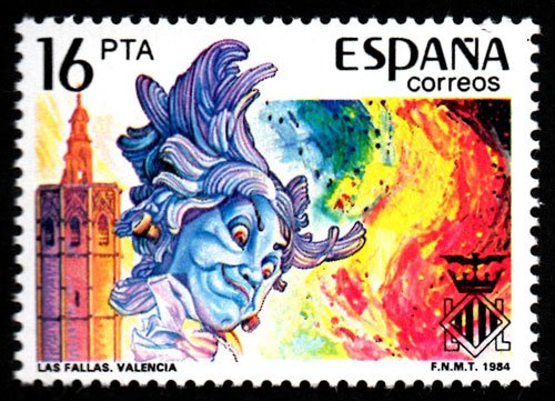Lee más sobre el artículo Fiestas de las Fallas representadas en un sello del año 1984